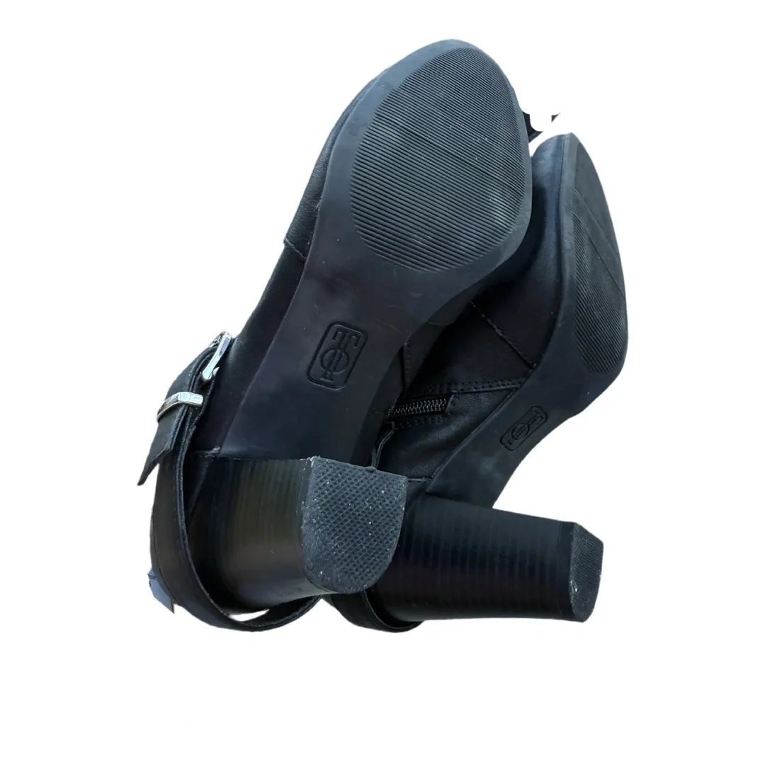 Jennifer Lopez Studded Black Faux Leather Ankle Booties 8.5 Edgy Punk Grunge - Image 5