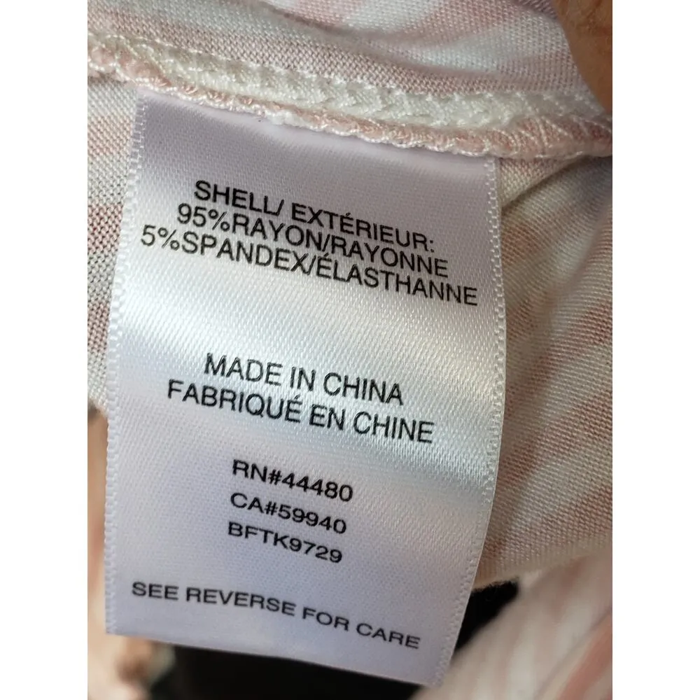 Love Fire Blouse Top Women's XL Pink White Striped Knot Hem V Neck High Low Slit - Image 8