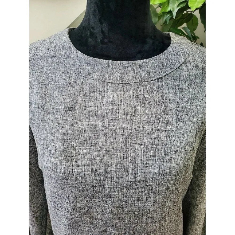 Shein Women's Solid Gray 100% Polyester Round Neck Long Sleeve Blouse Size Small - Image 3