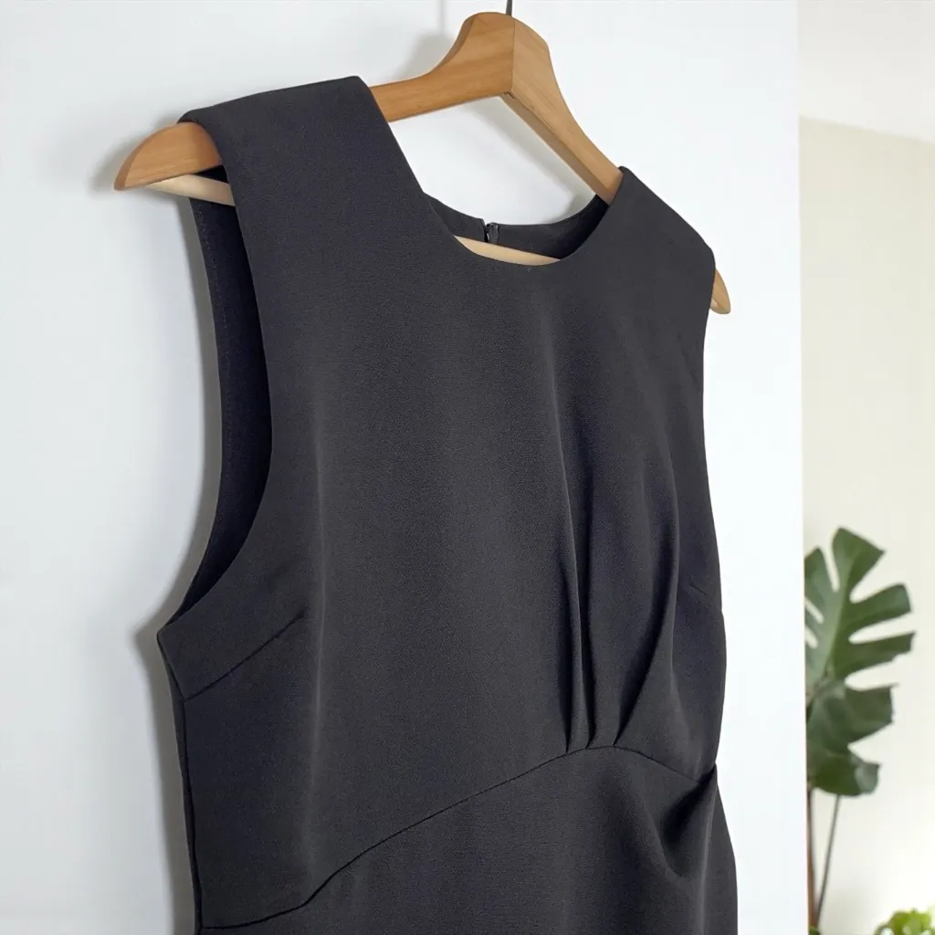 Ava & Aiden Black Pleat Detail Sleeveless Sheath Dress Size 4 - Image 7