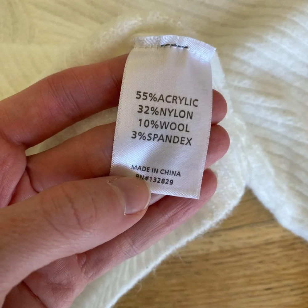 Revolve - Camila Coelho Cesare Cropped Turtleneck Balloon Sleeve Sweater in Whit - Image 3