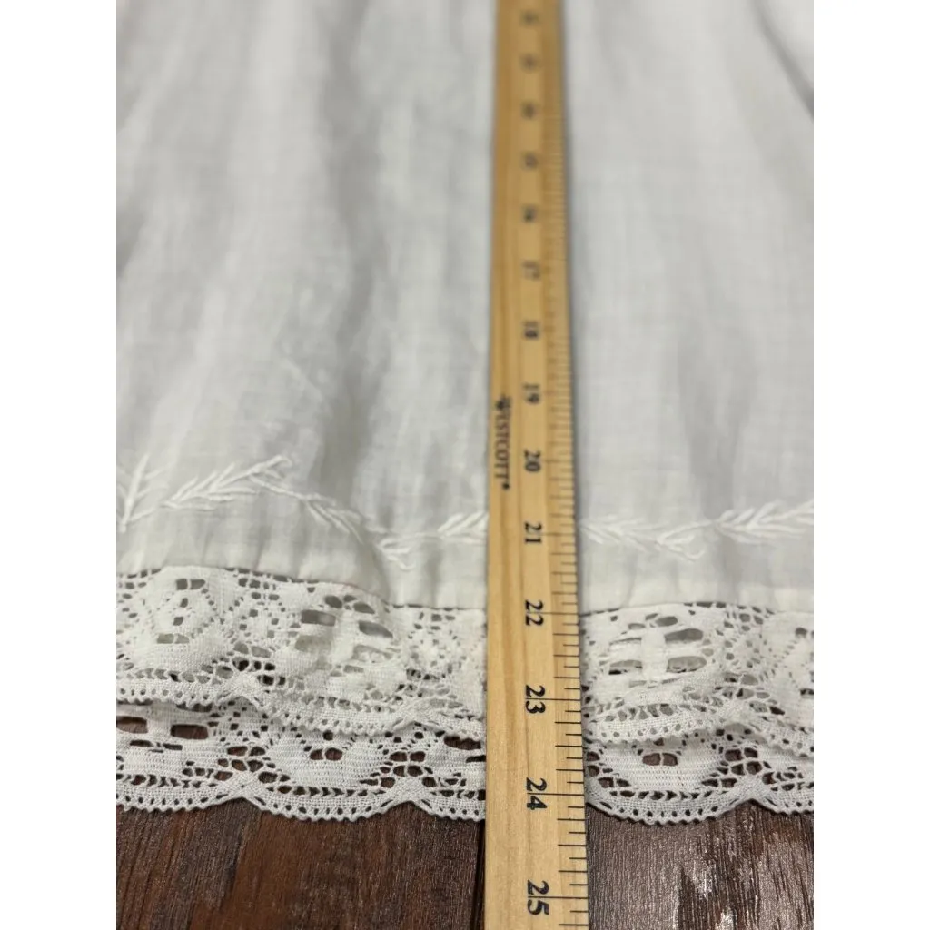 Zara S White Lace Embellished Victorian Blouse Lace Ruffle High Neck Long Sleeve - Image 10