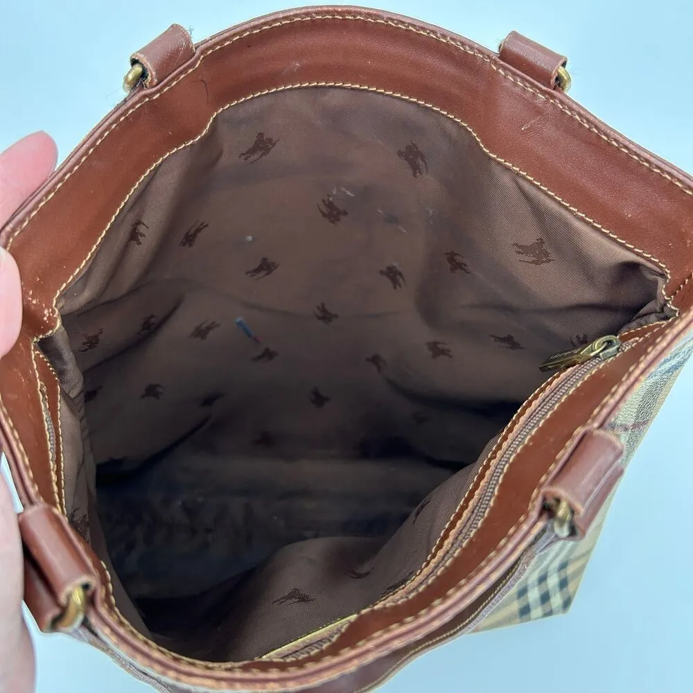 Burberry Vintage Haymarket Nova Check Coated Canvas Tote Bag - Image 13