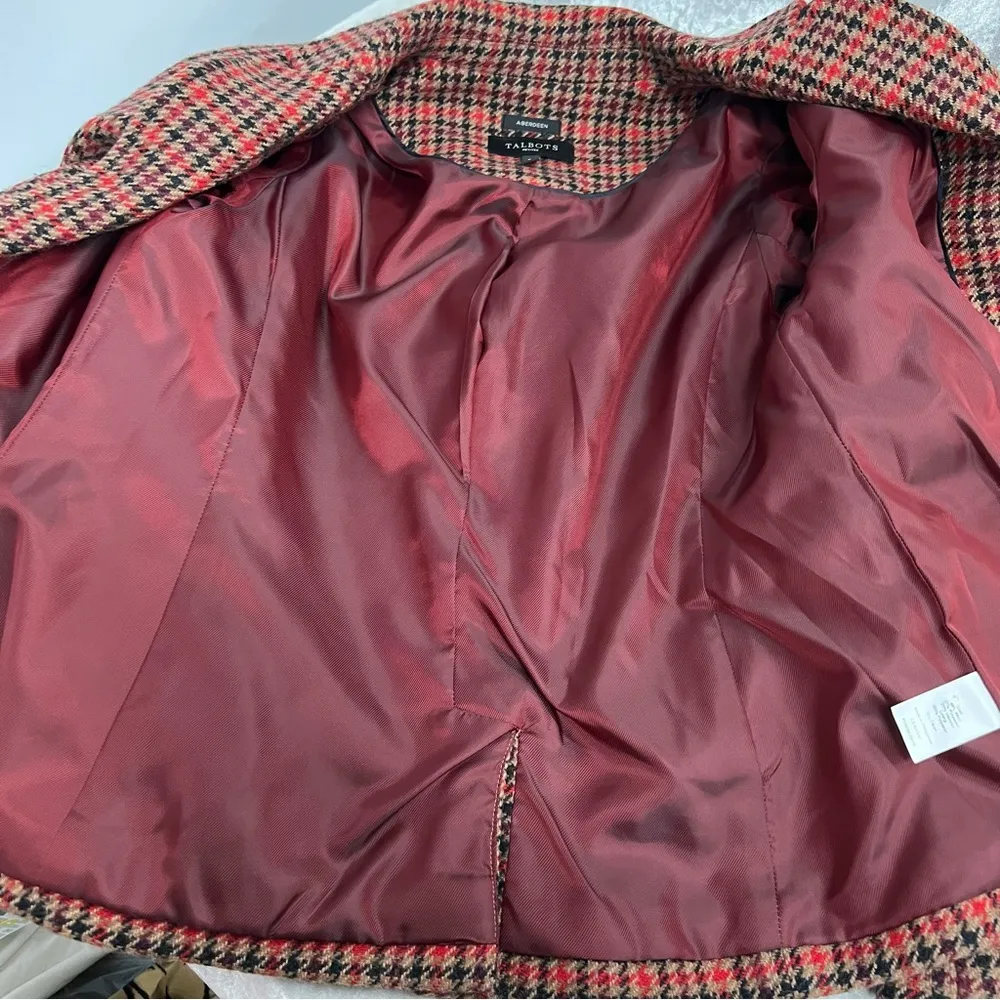 Talbots 8p Aberdeen Houndstooth Check Wool Blend Blazer Two Button Career - Image 13