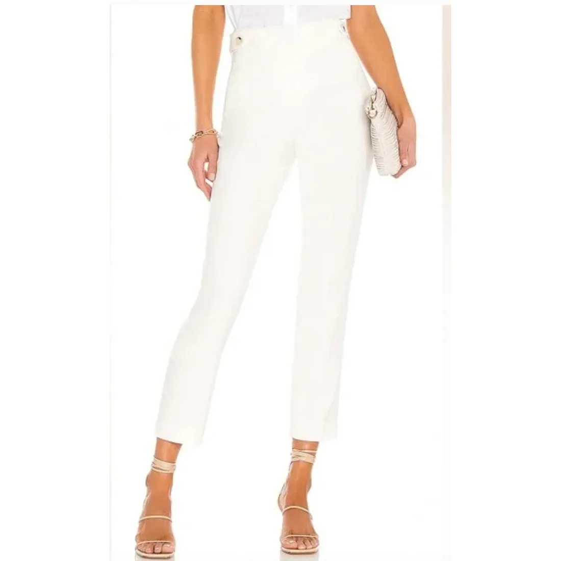 Veronica Beard Pants Womens 2 White Gamila Straight Leg Classic Trouser - Image 3