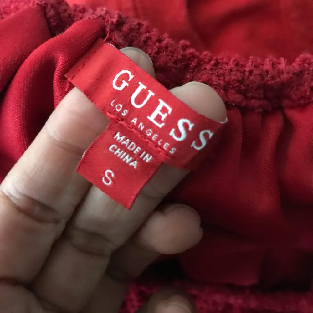 Guess Red Off-Shoulder Lace Top - Image 4