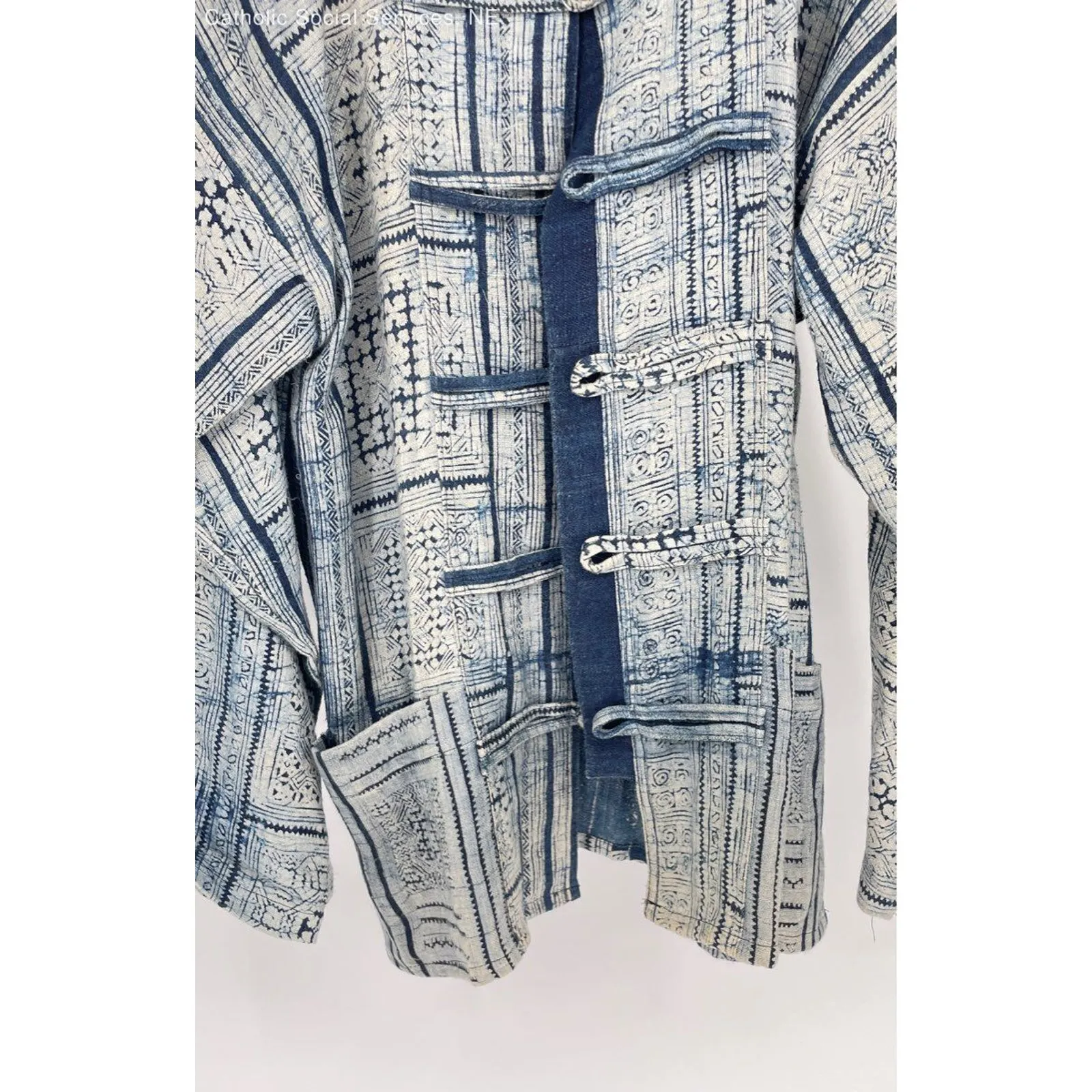 Unbranded Blue White‎ Women's 100% Hemp Cloth Coat - Image 3