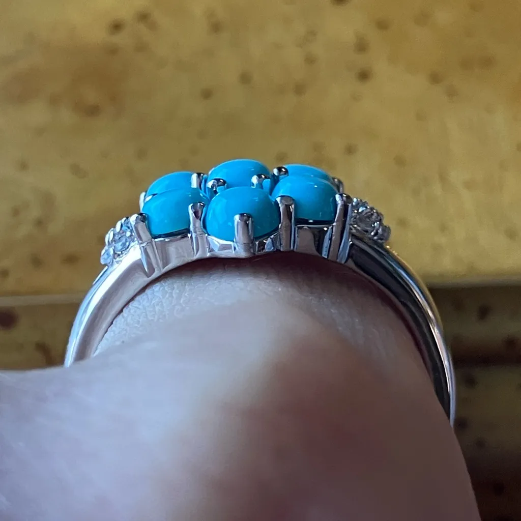 Sleeping Beauty Turquoise Sterling Silver Ring Size 9.75 Blue - Image 2