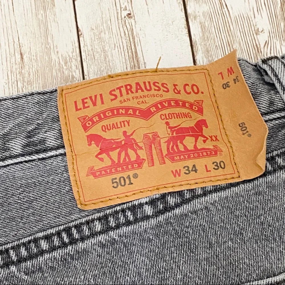 Levi's Levi’s 501 Gray Custom Distressed Cutoff Shorts 34 - Image 15