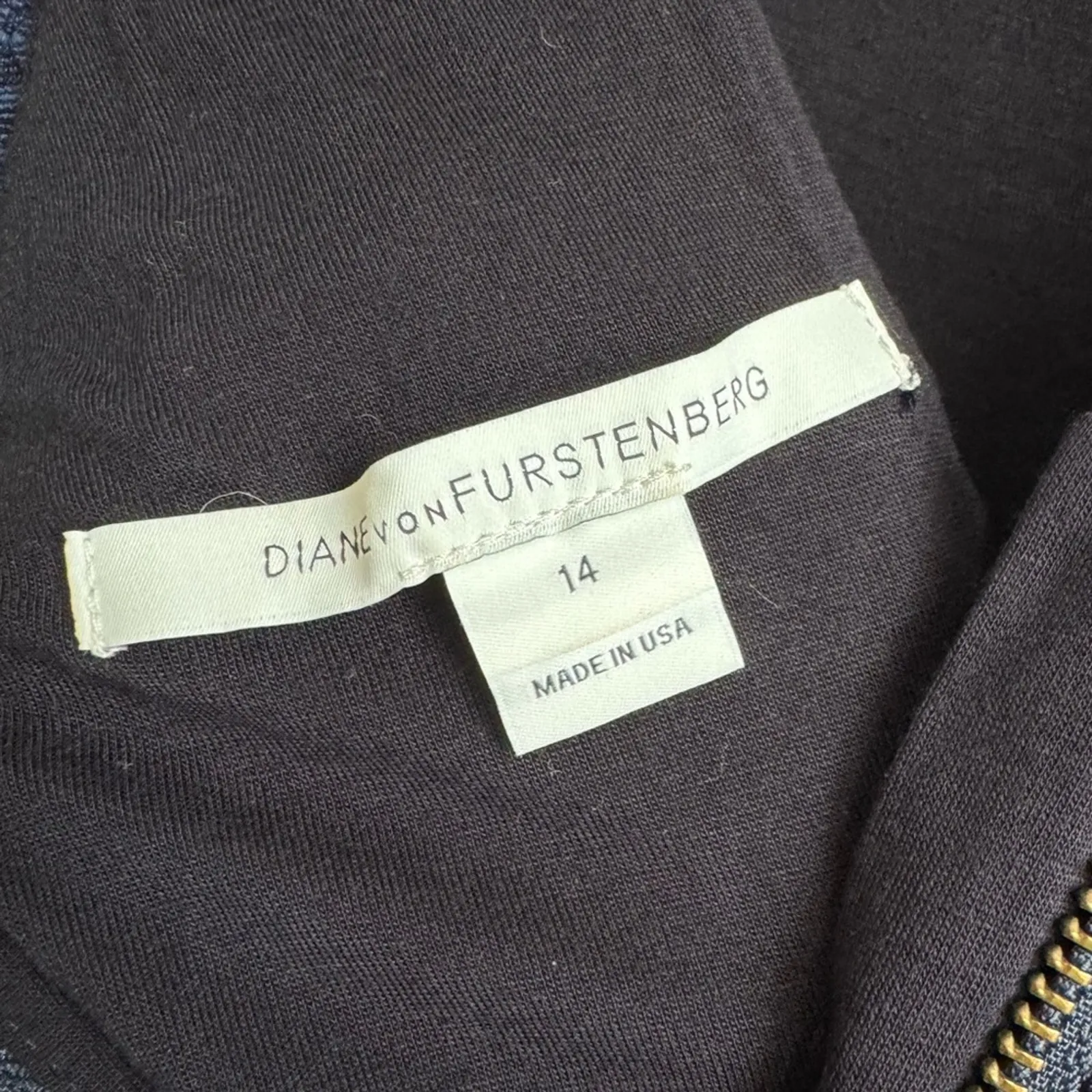 Diane Von Furstenberg Zarita Lace Dress in Navy Blue Size 14 - Image 5