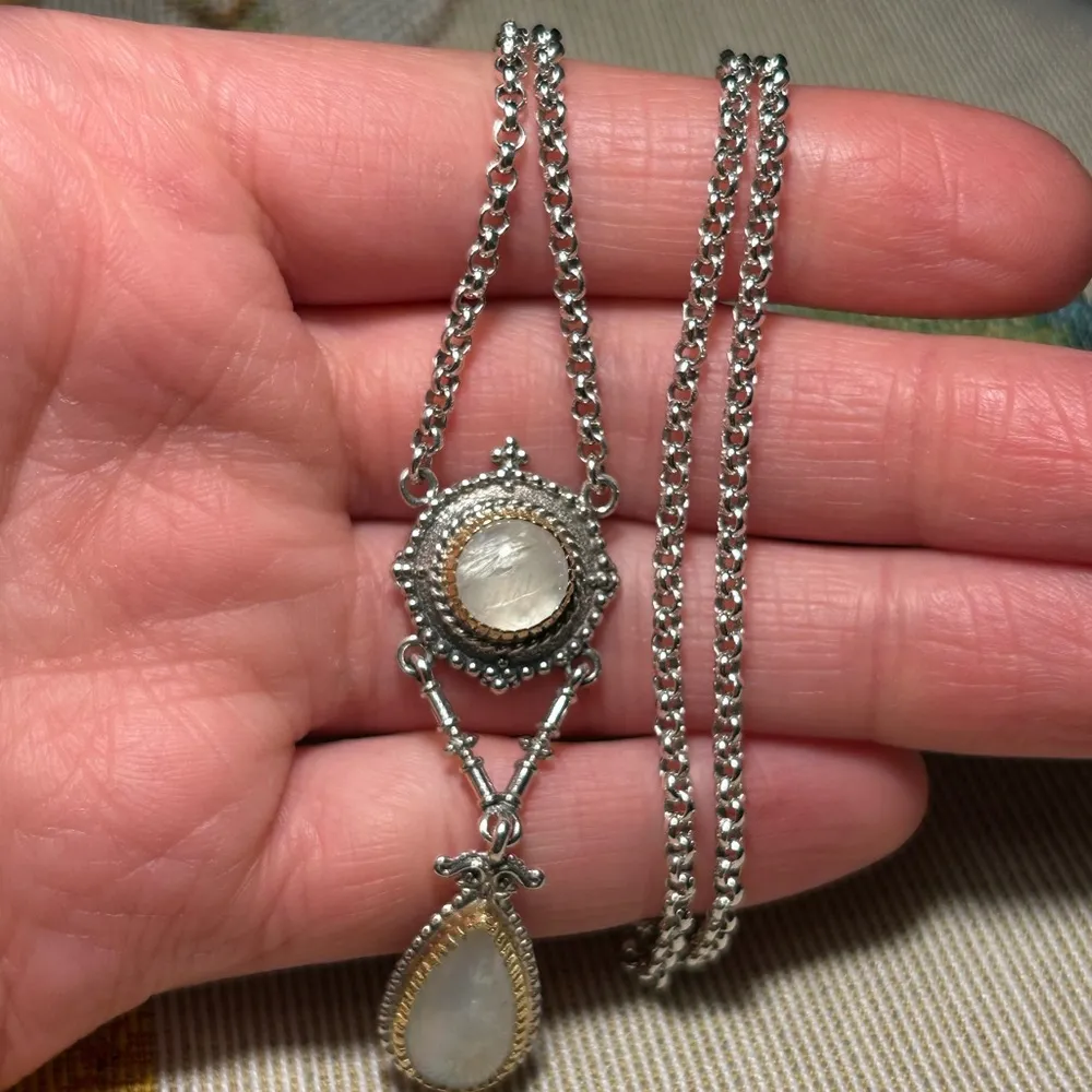 Konstantino Labradorite 18K Yellow Gold & Sterling Silver Drop Pendant Necklace - Image 13