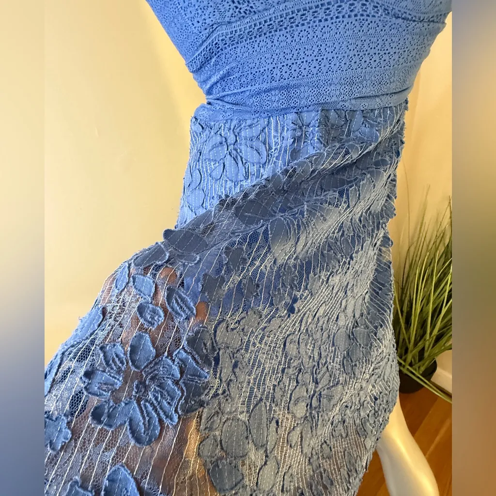 Anthropologie Moulinette Soeurs Liliflora Dress Blue Floral Lace 4 - Image 8