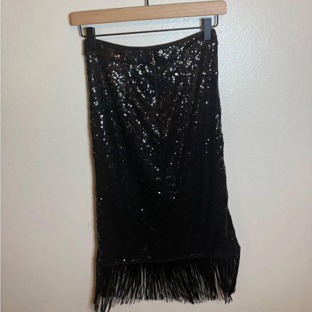 Kate Spade‎ Black Sequin Fringe Skirt - Image 5
