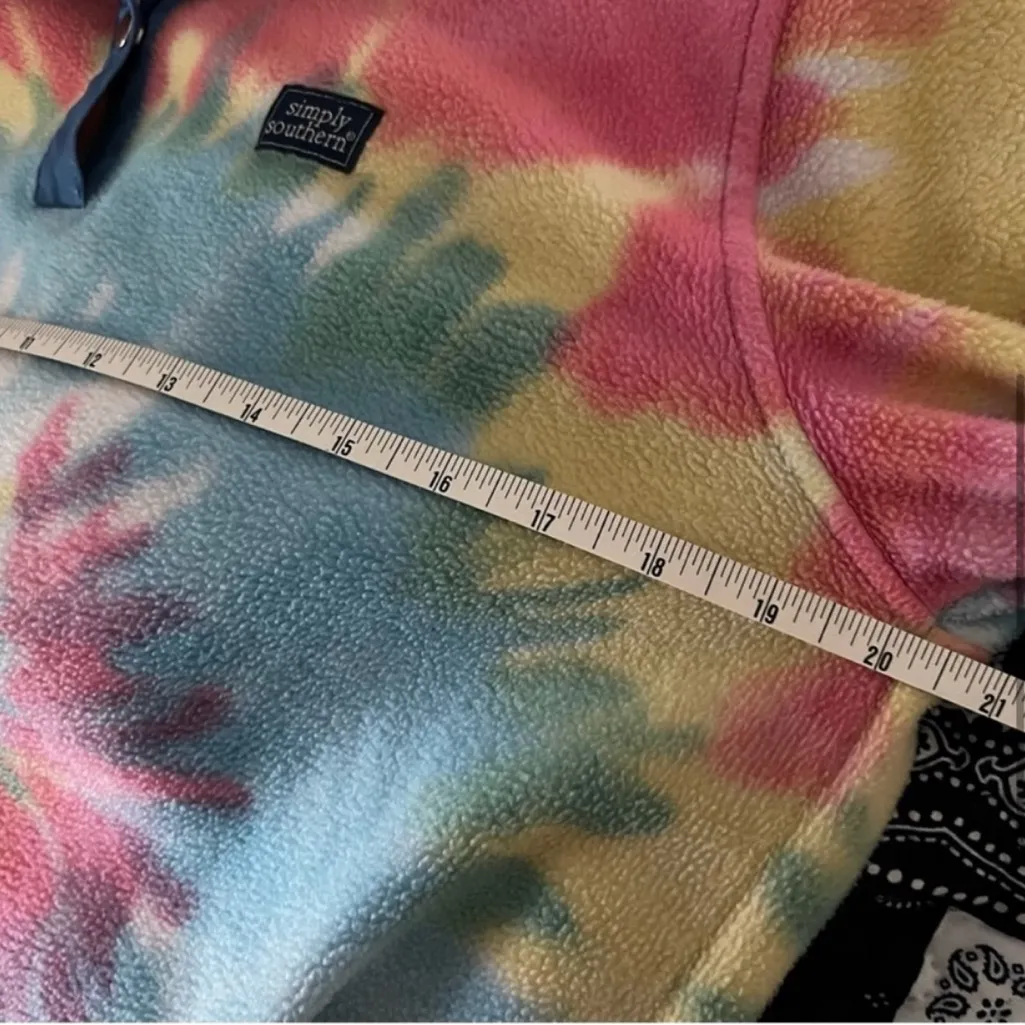 Simply Southern Tie Dye Fleece Pullover Sweatshirt Large - Image 5