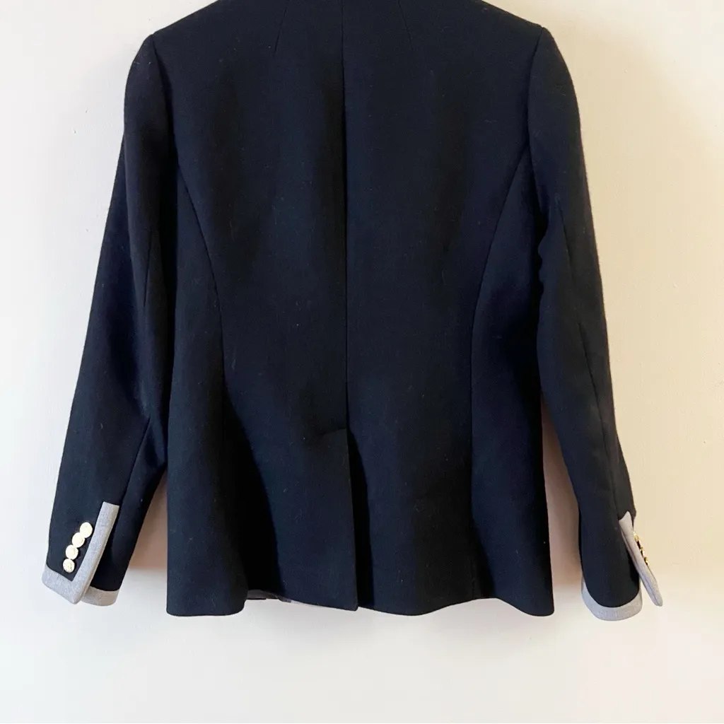 J.Crew Jacket Wool Size 6 Style 50051 Black Gray Notch Collar Blazer - Image 7