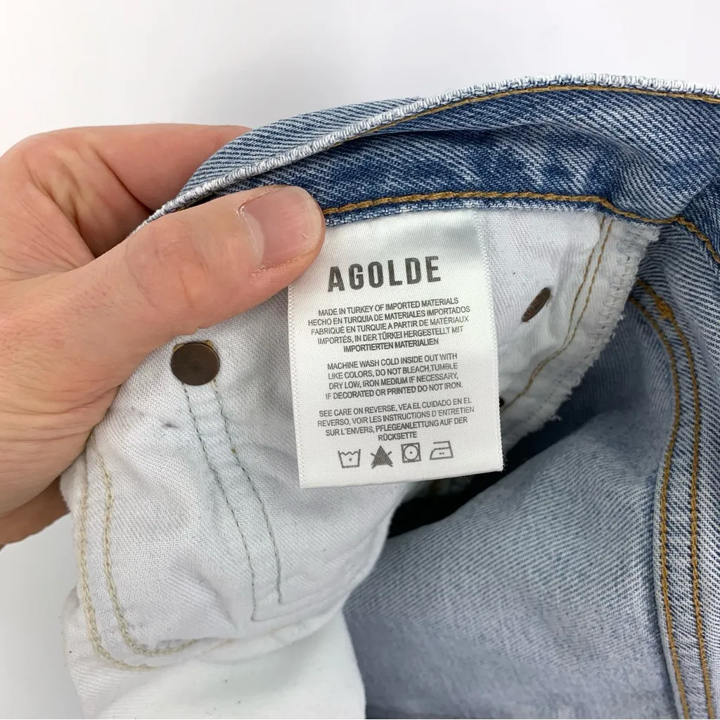 AGOLDE  90’s Crop Mid Rise Straight Jean Blue Denim 26 - Image 5