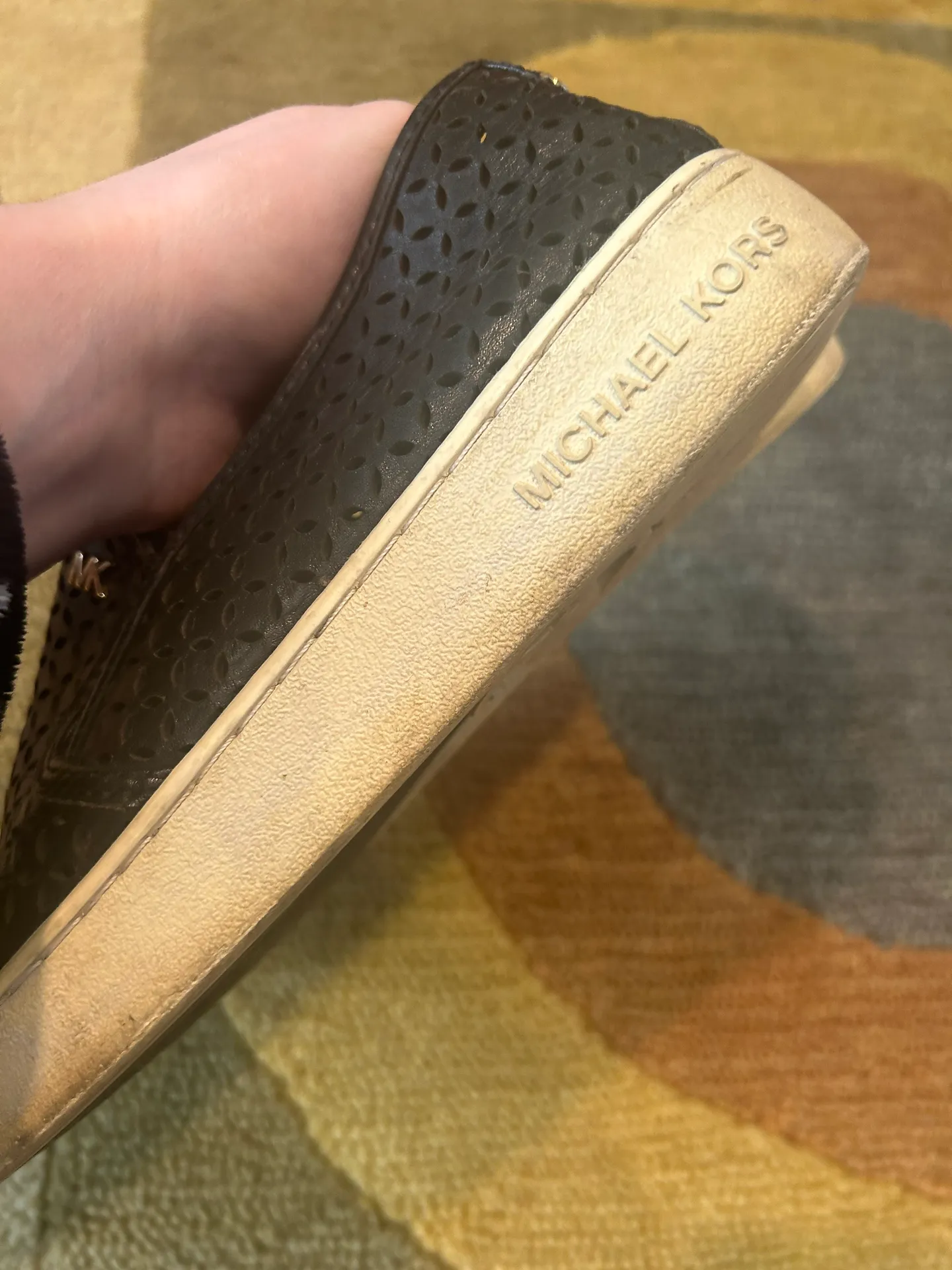 Kane Perforated Slip on Sneakers Black and White Women’s Size 9 US - Image 4