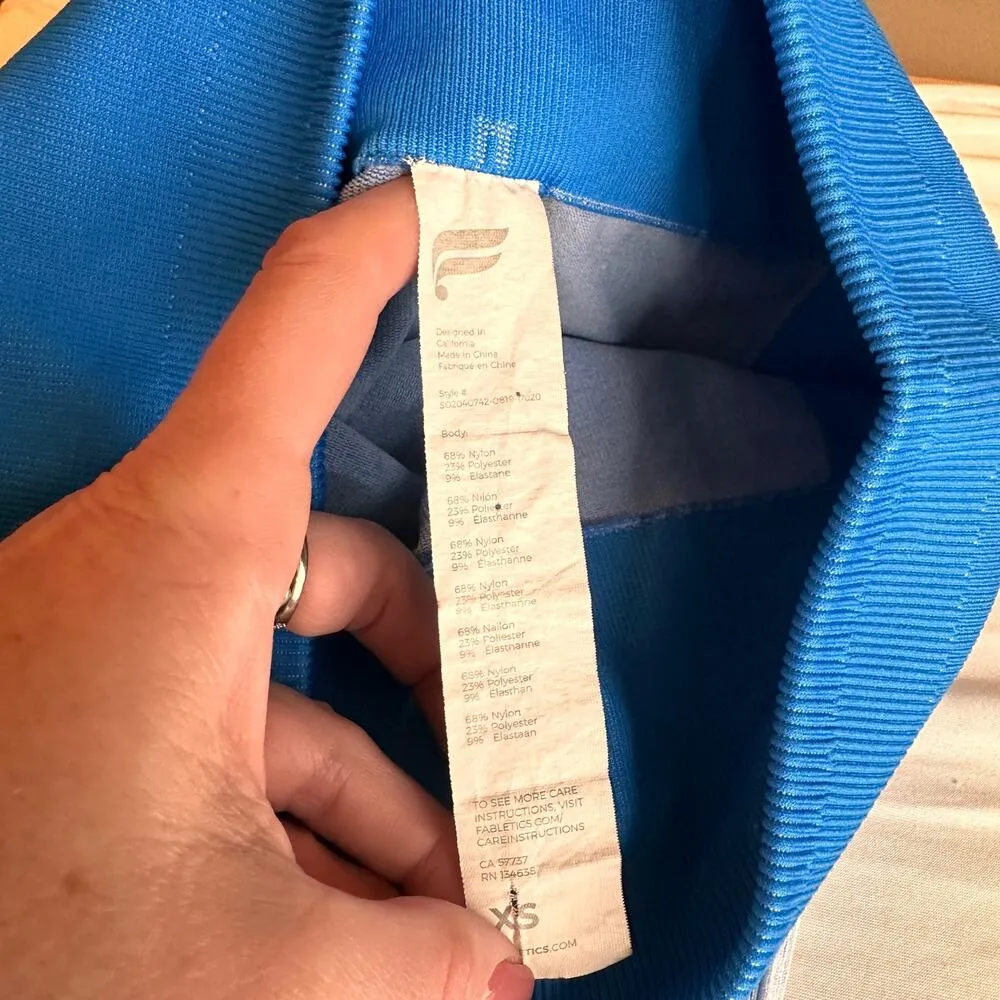 Fabletics Seamless High-Waisted Seamless Ribbed Blue Shorts Size XS - Image 3
