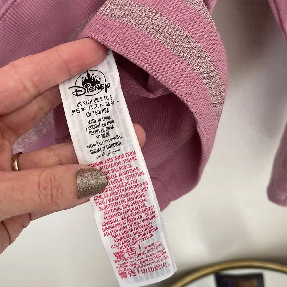 Disneyland Disney Parks castle spell out iridescent graphic sweatshirt S - Image 6