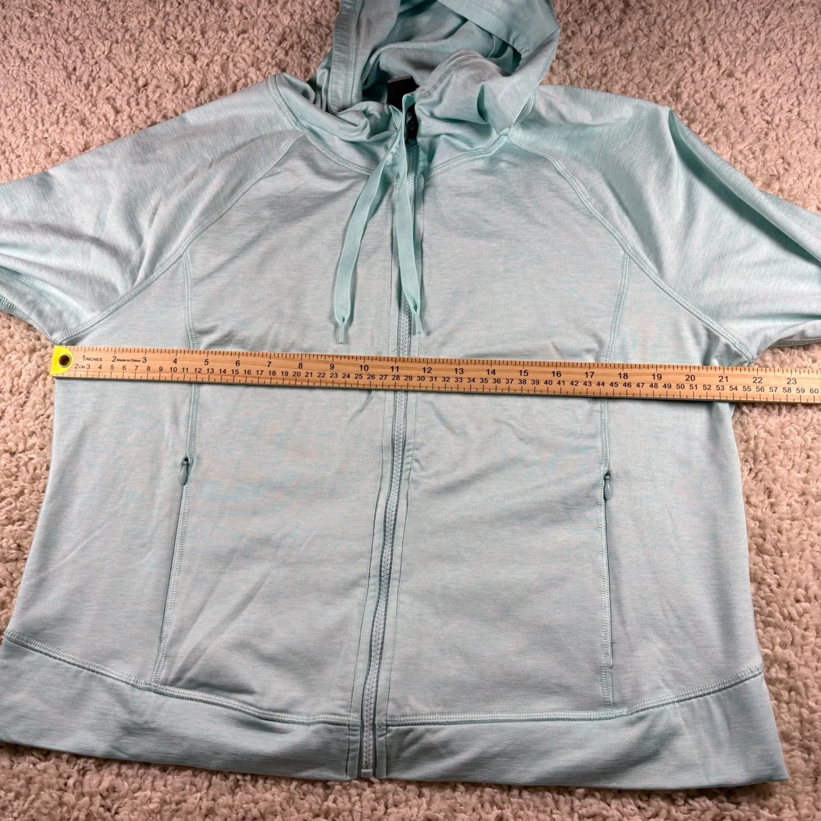 Champion  Duo Dry Light Blue Zip Up Hoodie Jacket Women's XXL Thumbholes Pockets - Image 8