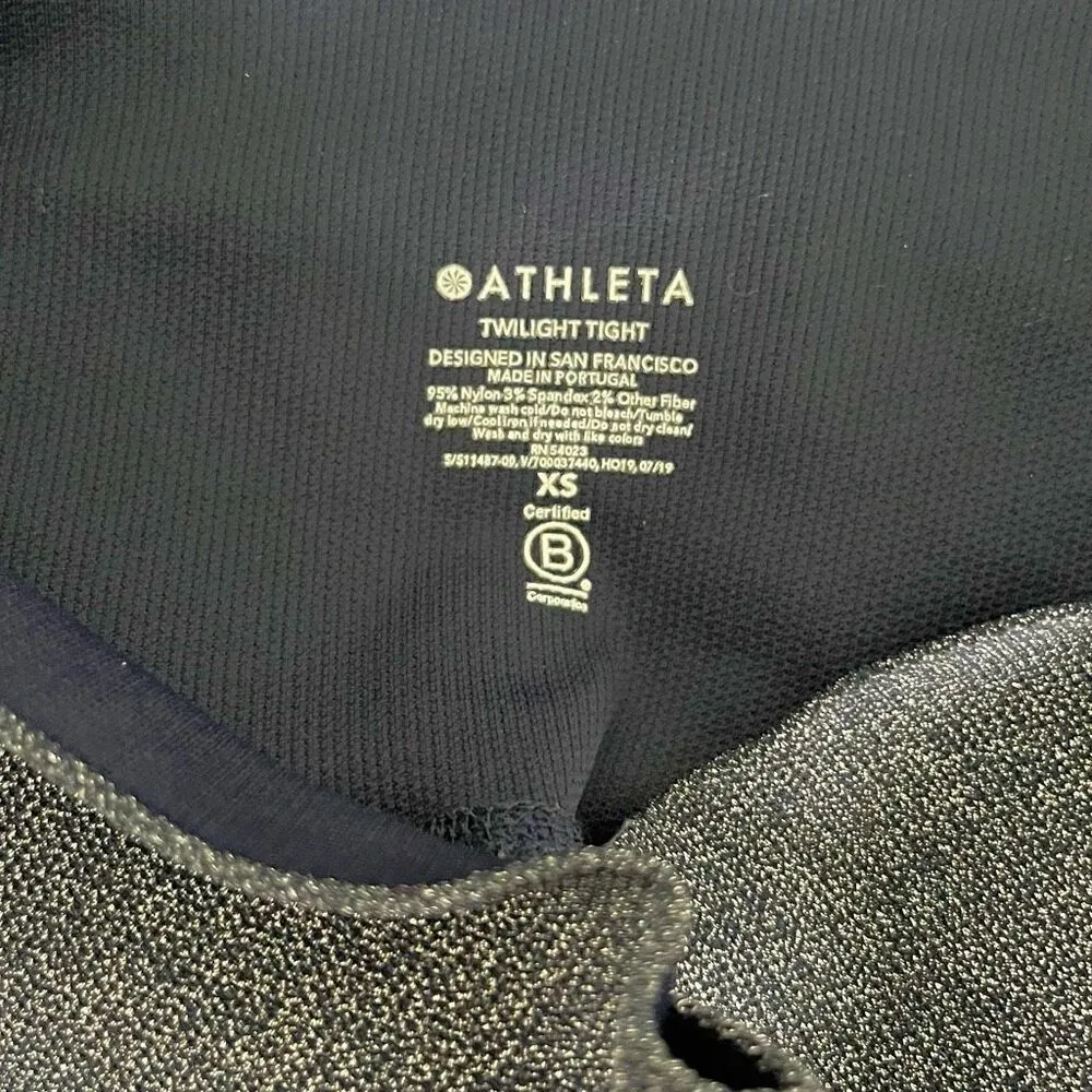 Athleta Twilight Tight Navy Blue Silver XS - Image 4