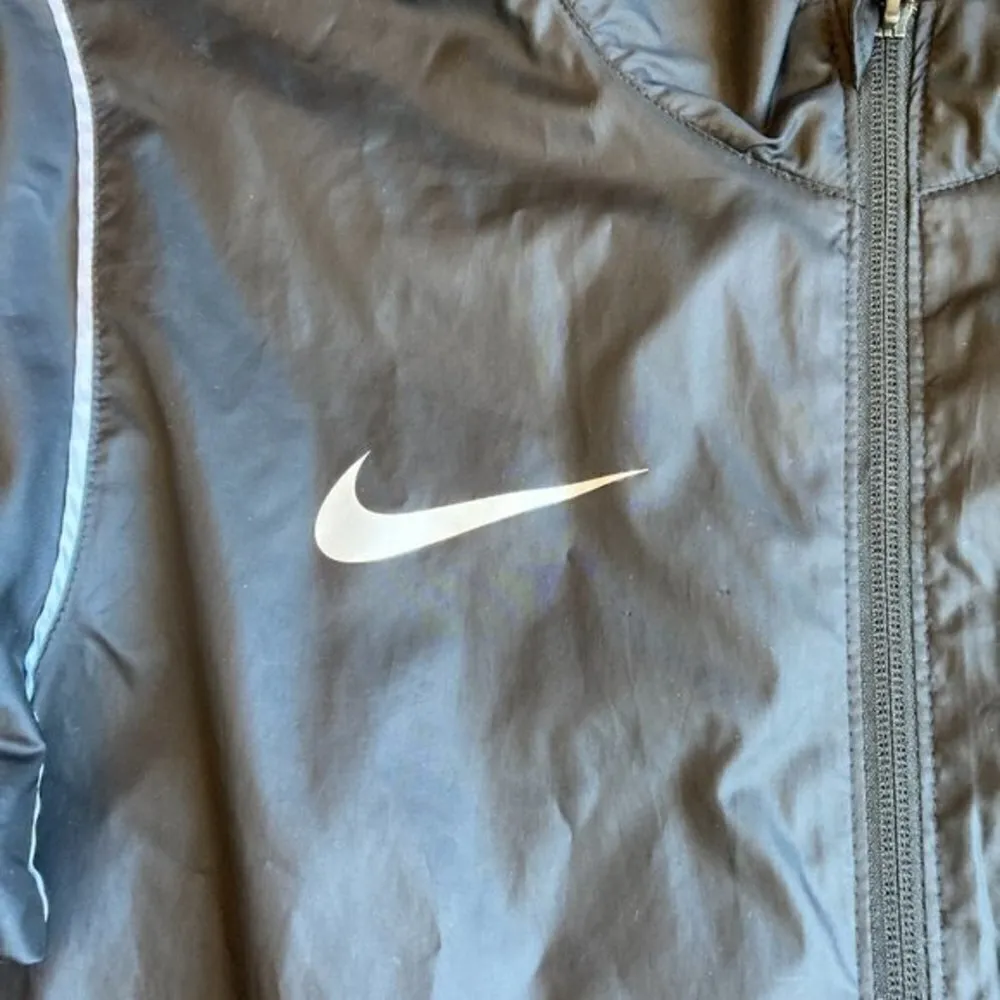 Nike Black Lightweight Windbreaker Track Jacket Sz S - Image 2