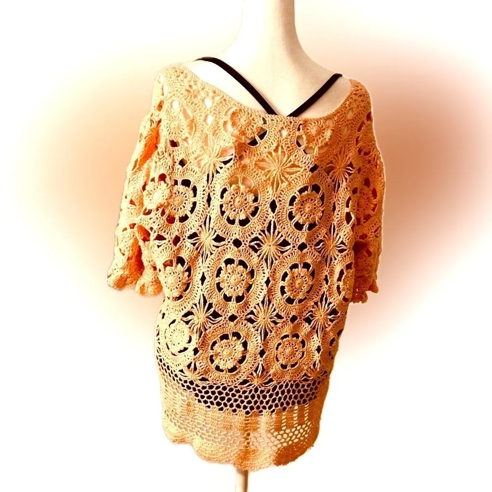 Denim 24/7 Crochet top Size L Orange Size L - Image 13