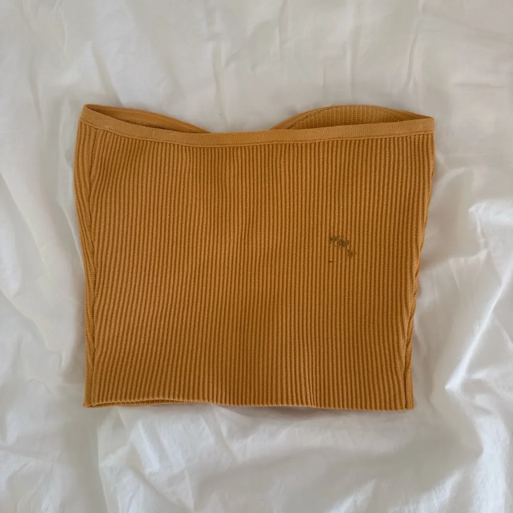 Orange ribbed tube top - Image 3