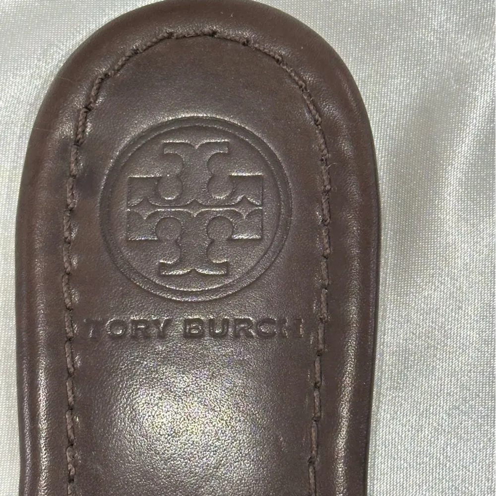 Miller Sandal Leather Chocolate Dark Brown Size 6.5 M Large Logo - Image 8