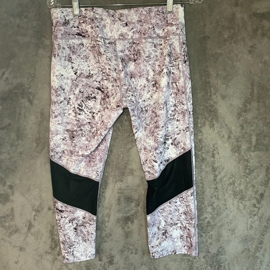 CALVIN KLEIN Women's Performance Wick Yoga Leggings Marble Print Mesh Size L - Image 2