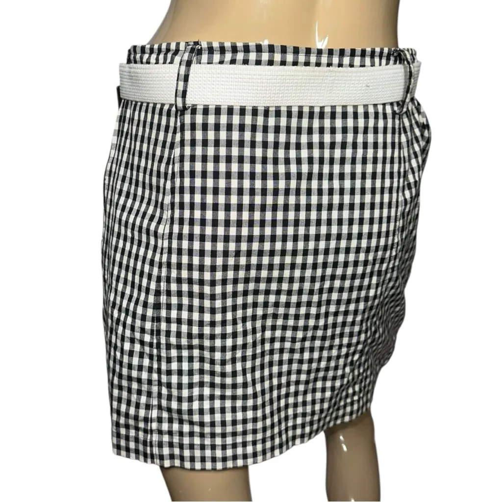 Ralph Ralph Lauren Vintage Women’s Size 6 Black White Check Belted Mini Skirt - Image 5
