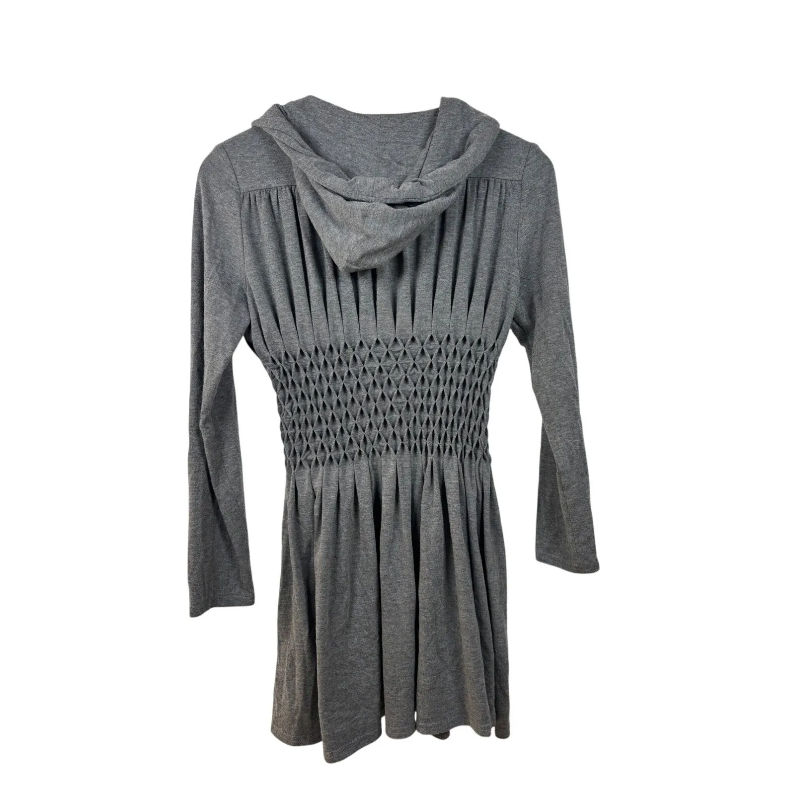 Joseph Ribkoff Size 8 Zip Sweater Gray Hooded Long Sleeve Diamond Detail Jacket - Image 4