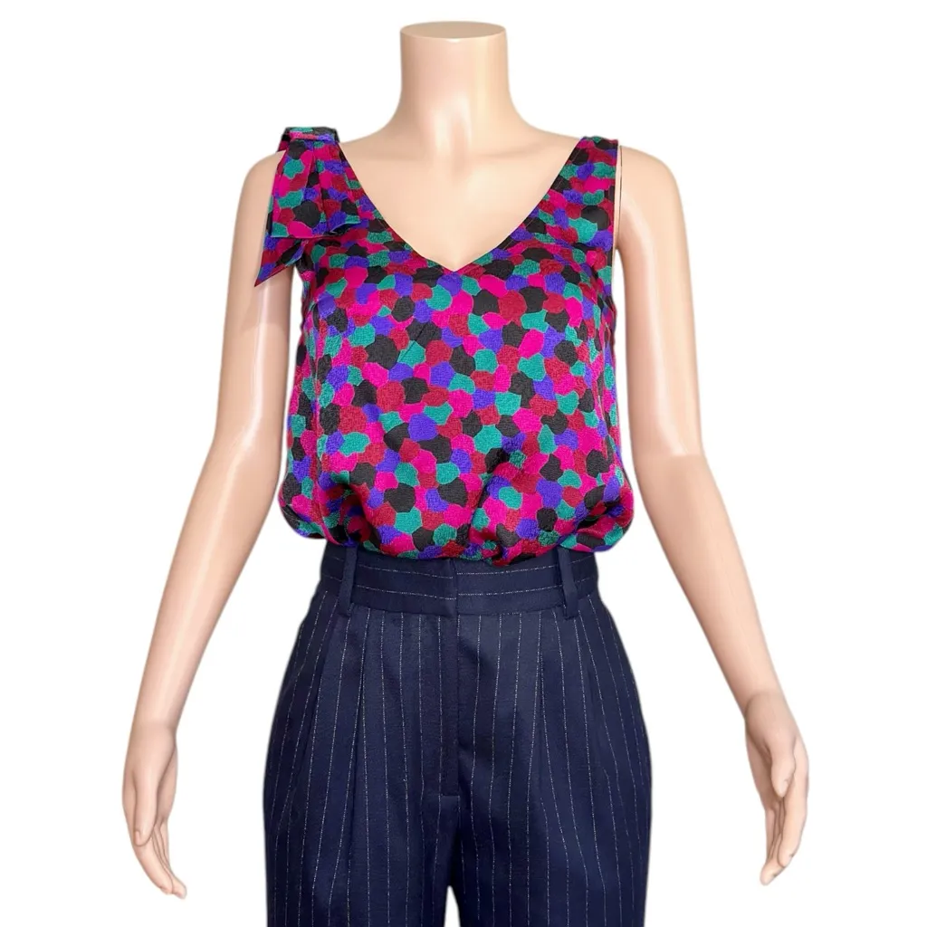 SÉZANE Aelys Silk Top, Mosaic Print, FR34/US2 - Image 5