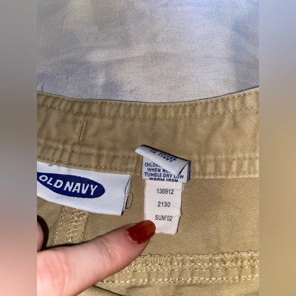 y2k tan micro mini cargo shorts with tie waist - Image 6