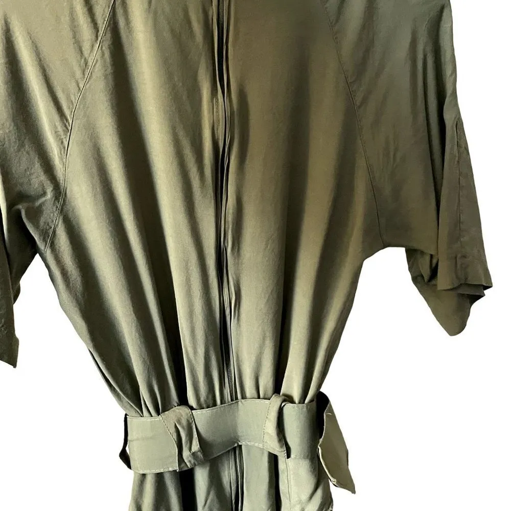 Hearts vintage green prairie dress wide belt classic movie safari style Size 8 - Image 8