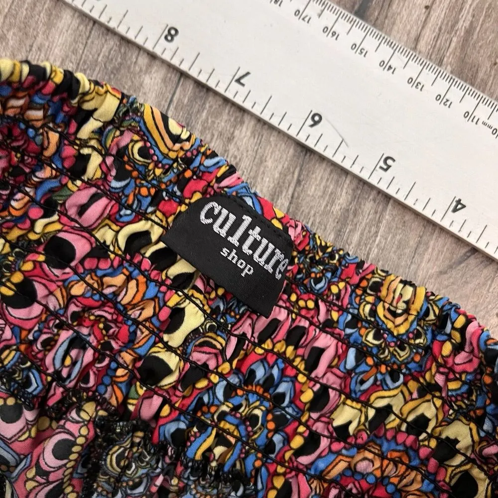 CULTURE SHOP Wide Leg Pants Hippie Boho Paisley Stretch waist Multicolor ML #37 Size undefined - Image 11