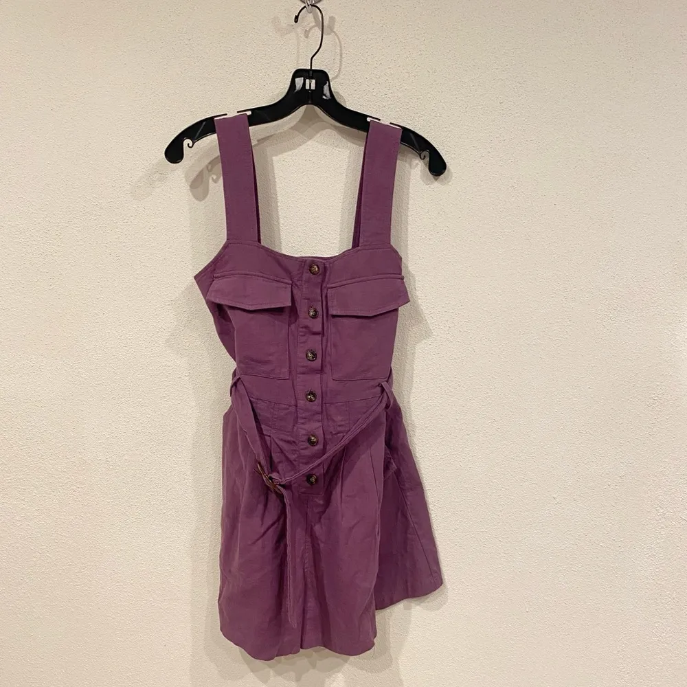 LaLavon Squareneck Playsuit Size Small EUC Purple - Image 2