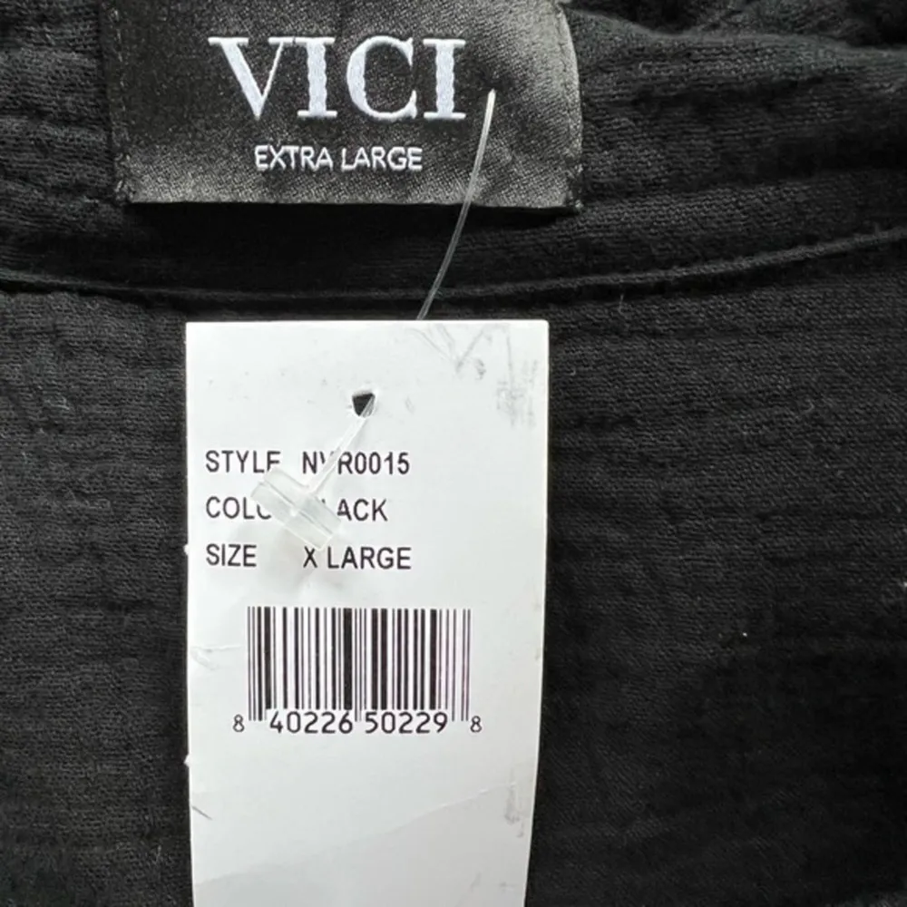 Vici Favour Cotton Pocketed Black Button Down Romper Size XL NWT - Image 6