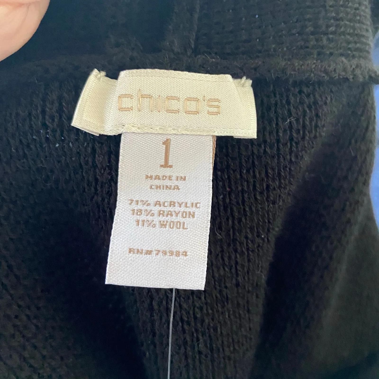 Chico's Womens‎ Sweater Vest Size 1 Medium 8 Mona Black Long Cardigan NEW - Image 5