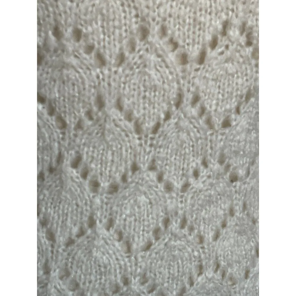 Ann Taylor LOFT Open Knit Cream Sweater Mohair Wool Blend - Image 5