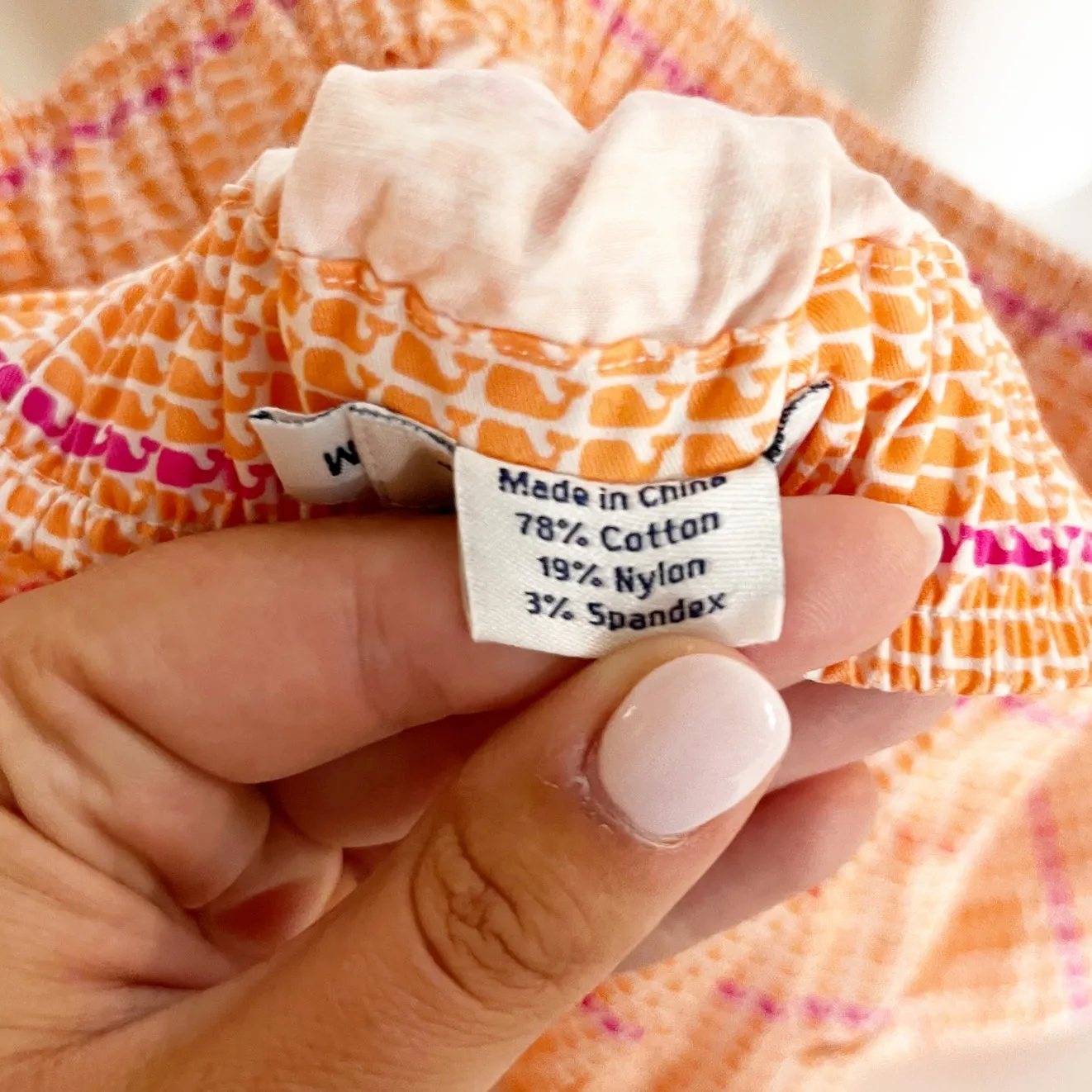 Vineyard Vines Whale Print Stripe Stretch A-Line Pull-On Mini Skirt Peach Medium - Image 6