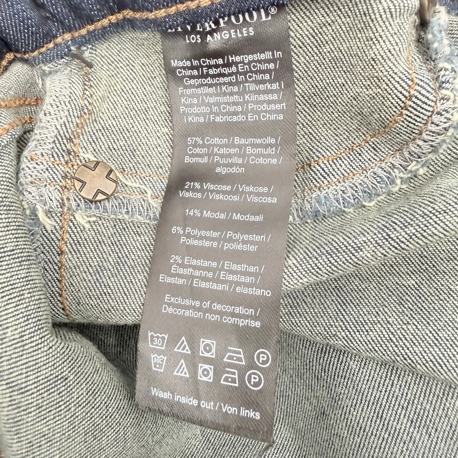 Liverpool Jeans Size 25/0 NWT The Slim Denim Slim Pull On Stretch Griffith Dark - Image 13