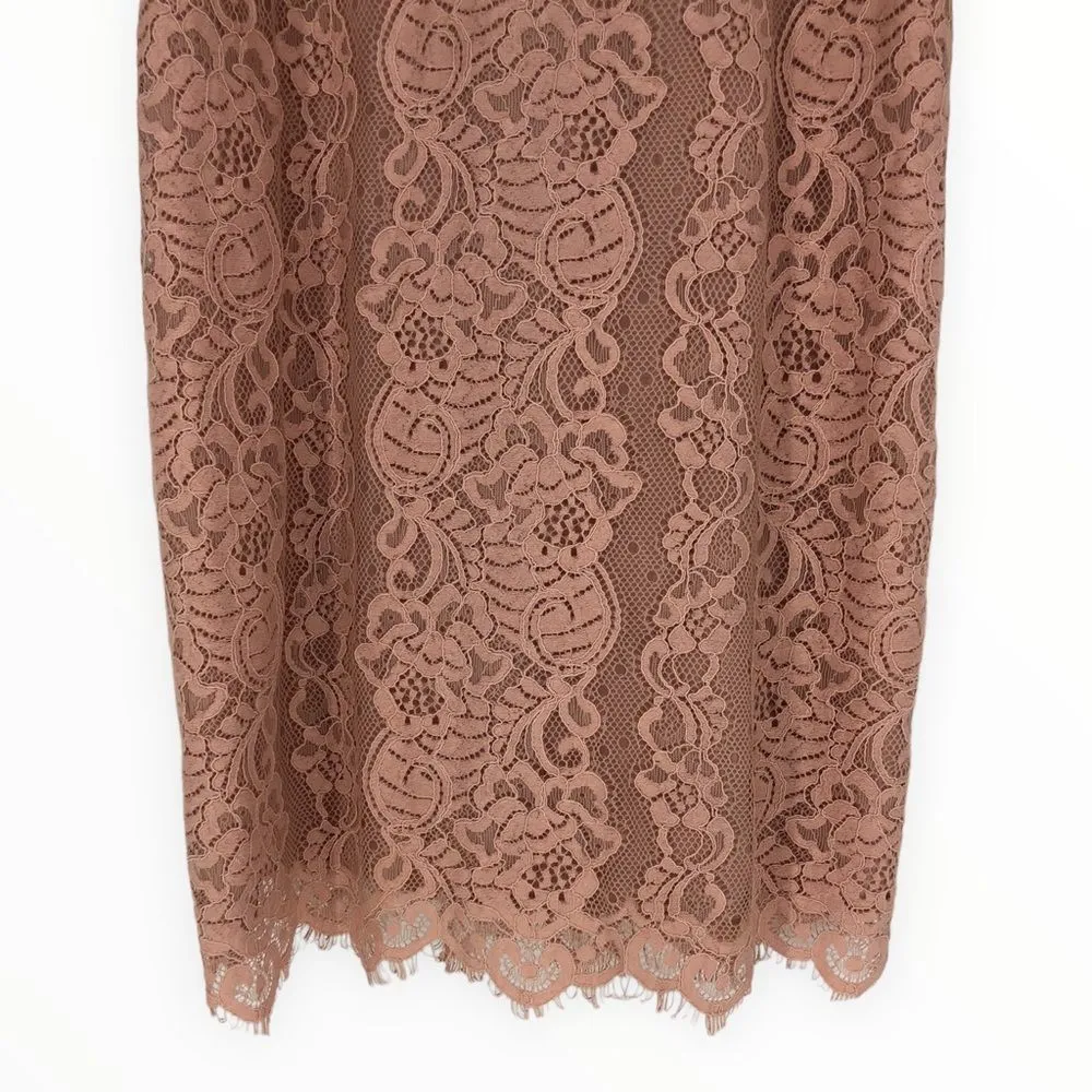 Storia Blush Pink Lace Trim Dress Cami Straps Sheer Panels size Medium - Image 6