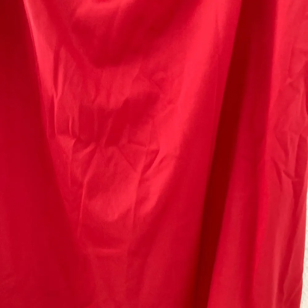 Vintage 70s Nylon Lingerie Skirt Slip Red Size M - Image 3