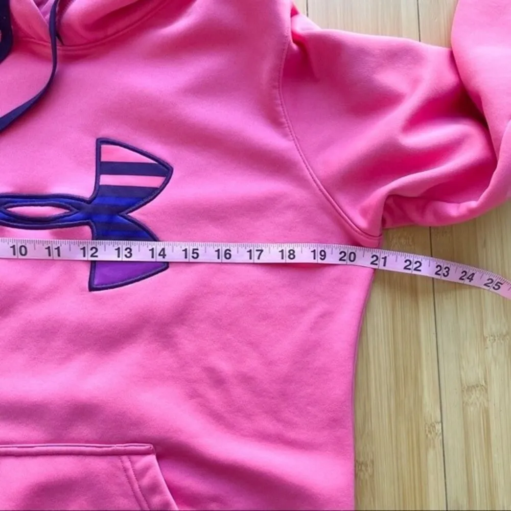 Striped Logo Storm Hoodie Pullover in Pink Size Medium M Womens - Image 10