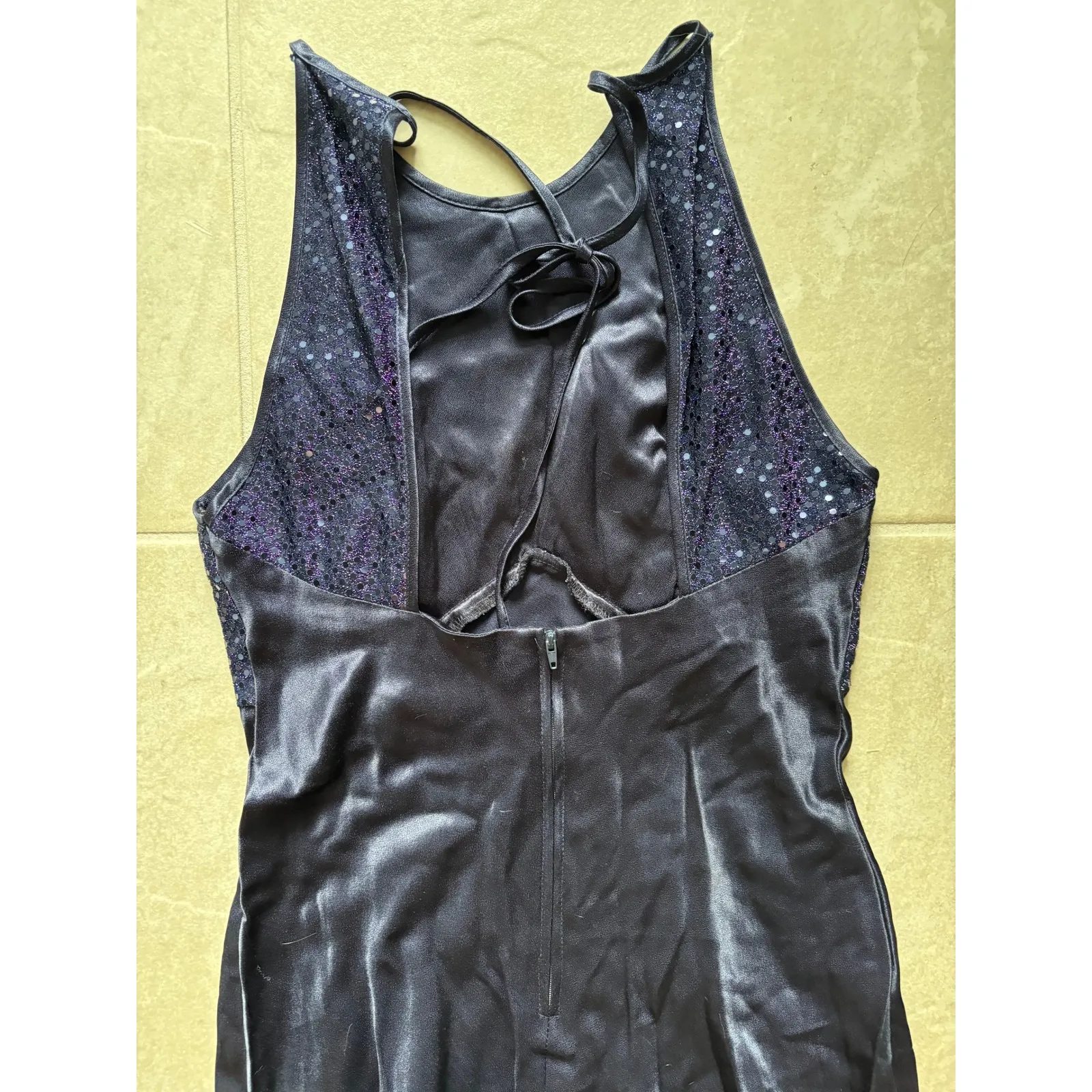 Steppin Out Dress Womens 9/10 Blue High Neck Maxi Y2K Hoco‎ Event Party Vintage - Image 9