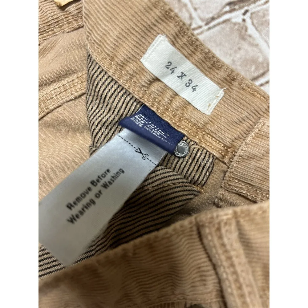 Madewell Corduroy Rail Straight Size 24/34 Tan Brown Cotton Low Rise NWT - Image 4