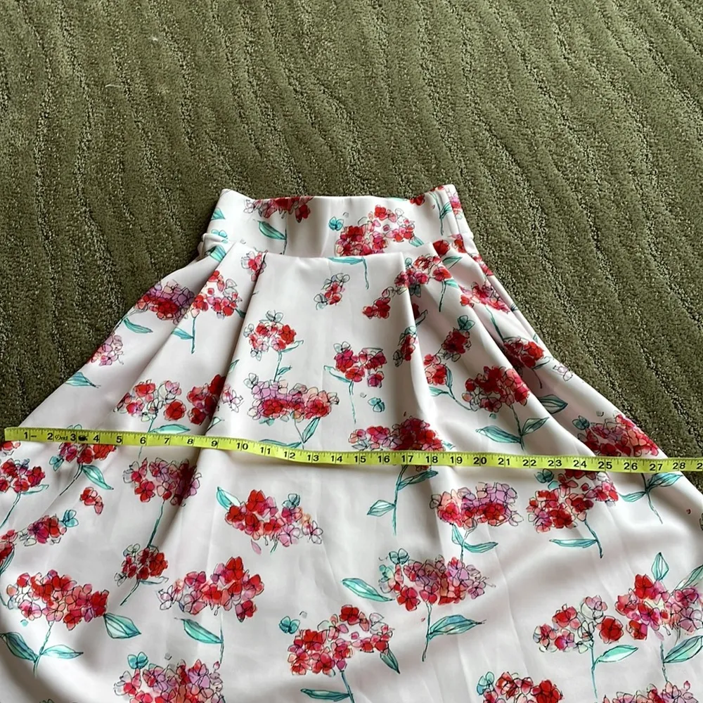 🩷 NWT Patrizia Pepe Gonna beautiful floral scuba midi flare skirt Pink Size 4 - Image 26
