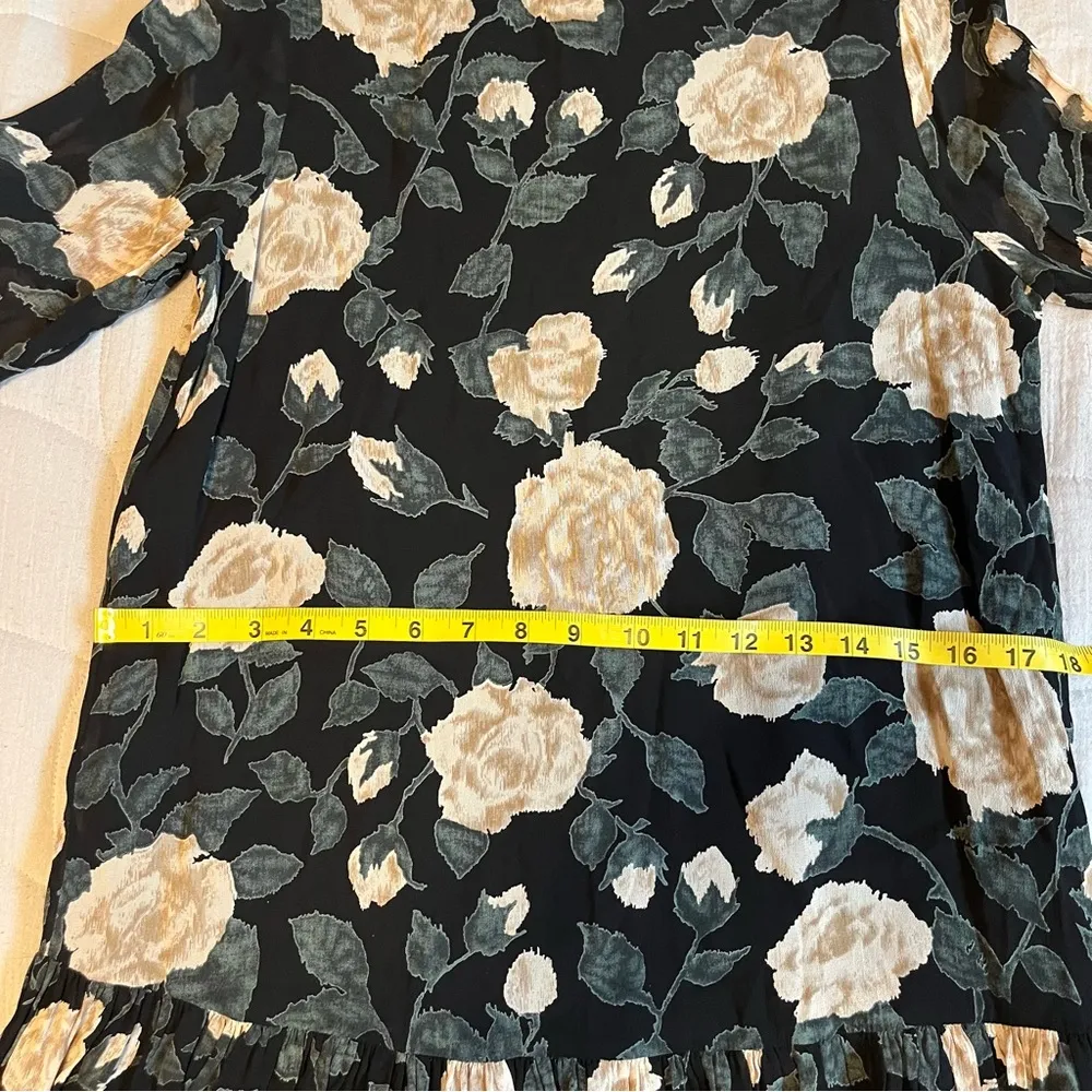 Ganni Carlton Georgette Black Floral Dress - Image 4