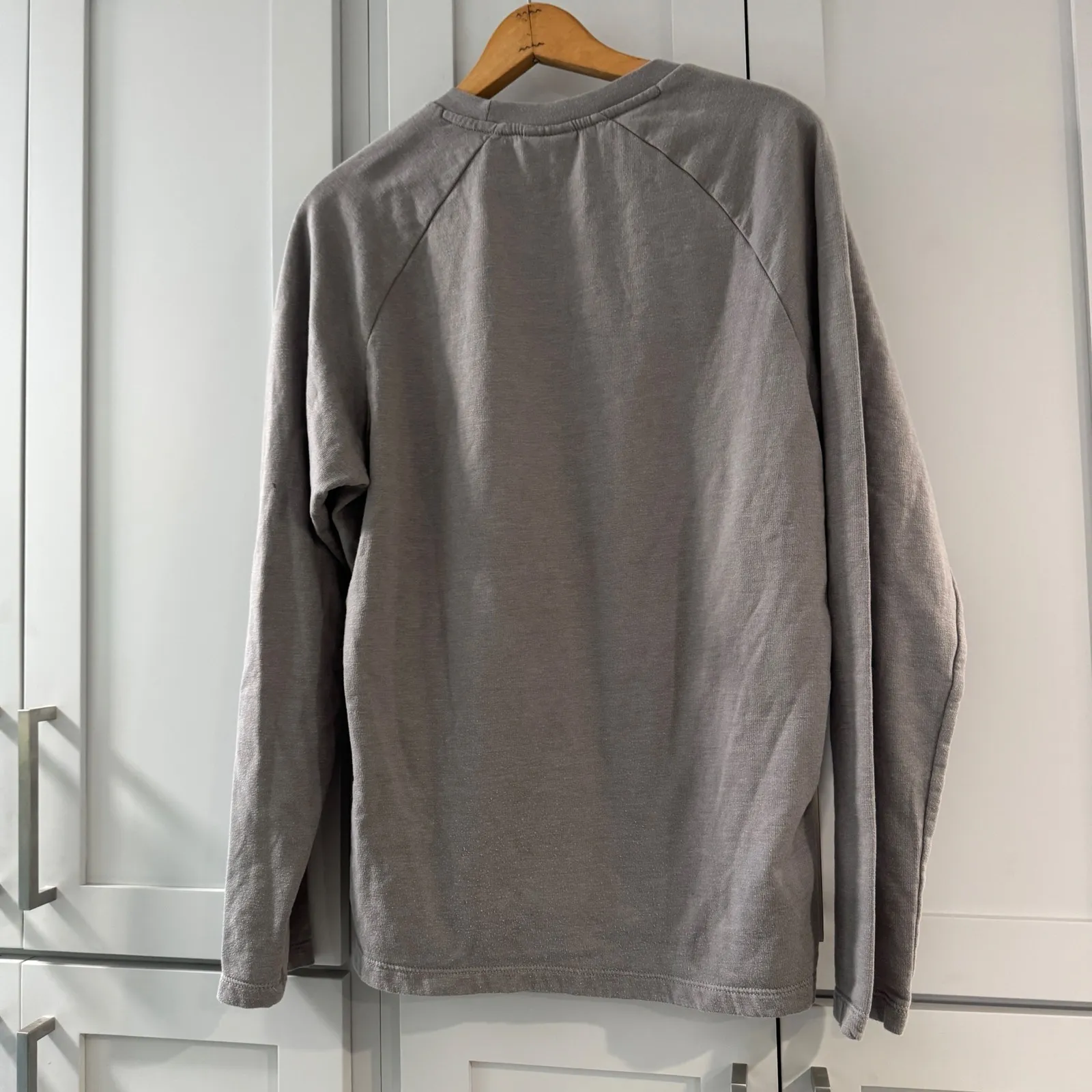 Patagonia Organic Cotton Long Sleeve Graphic Lightweight Crew Fleece Gray Med - Image 2